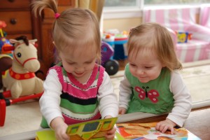 Lydia and Hadley enamored with their new book