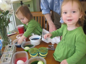 20 month olds dying eggs-- this might not end well 20 month olds dying eggs-- this might not end well