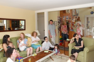 Party-goers watching the race