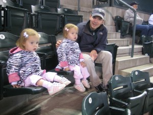 Hadley (stunned by that call), Lydia, and Allan in the stands