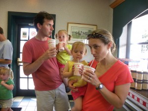 Allan, Lydia, Hadley, and me -- yum!