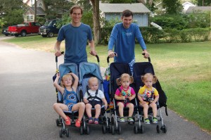 The double-stroller beach crew (H & L)