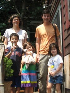 Melissa, Levi, Eva, Zoe, and Allan (standing in for Harry)