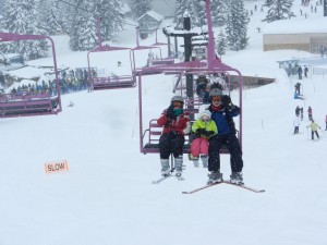 Gigi, Hadley, and Allan on the chairlift